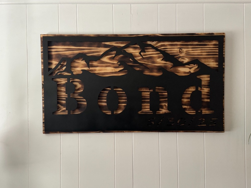 Personalized laser engraved metal sign - Cache County Utah engraving